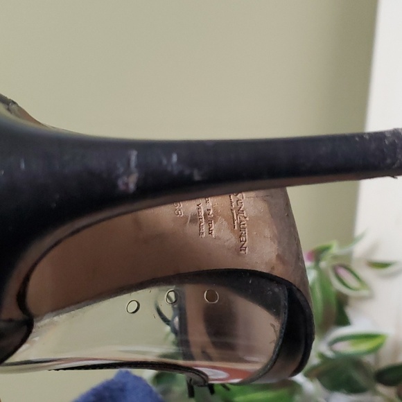 Yves Saint Laurent | Rive Gauche Black Leather Pumps With Tassels Sz 38 - Picture 12 of 13